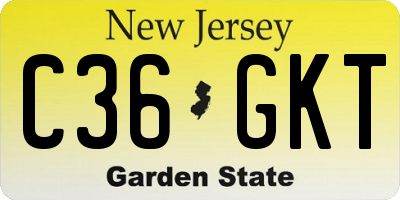 NJ license plate C36GKT
