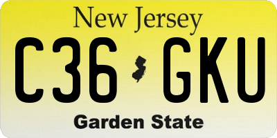 NJ license plate C36GKU