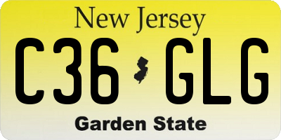 NJ license plate C36GLG