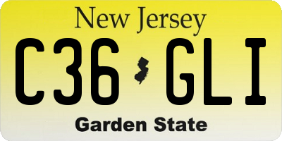 NJ license plate C36GLI