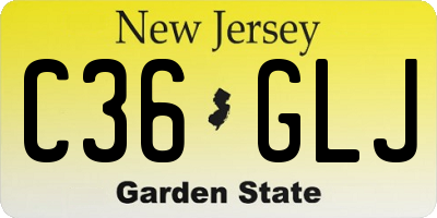 NJ license plate C36GLJ