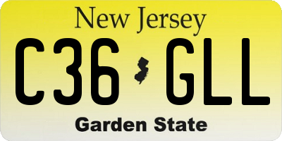 NJ license plate C36GLL