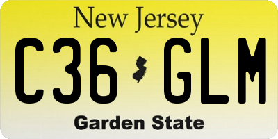 NJ license plate C36GLM