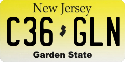 NJ license plate C36GLN