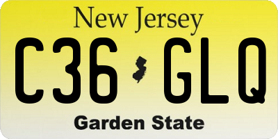 NJ license plate C36GLQ