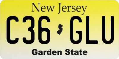 NJ license plate C36GLU