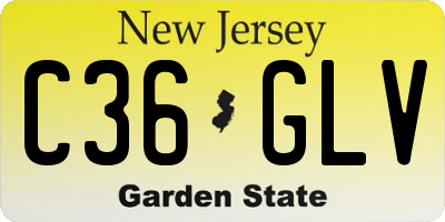 NJ license plate C36GLV