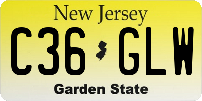 NJ license plate C36GLW