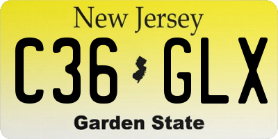 NJ license plate C36GLX