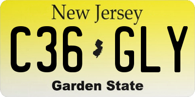 NJ license plate C36GLY