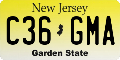 NJ license plate C36GMA