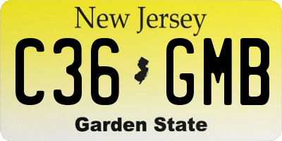 NJ license plate C36GMB