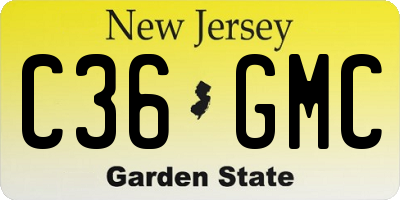 NJ license plate C36GMC