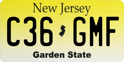 NJ license plate C36GMF