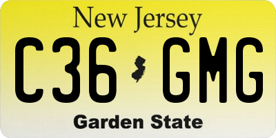 NJ license plate C36GMG