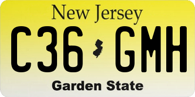 NJ license plate C36GMH
