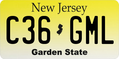 NJ license plate C36GML