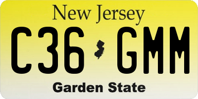 NJ license plate C36GMM