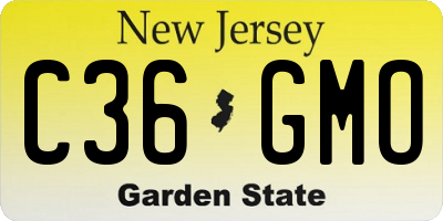 NJ license plate C36GMO