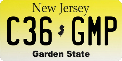 NJ license plate C36GMP
