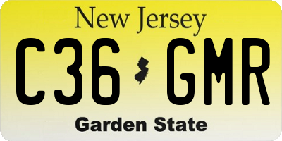 NJ license plate C36GMR