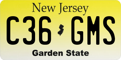 NJ license plate C36GMS