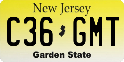 NJ license plate C36GMT