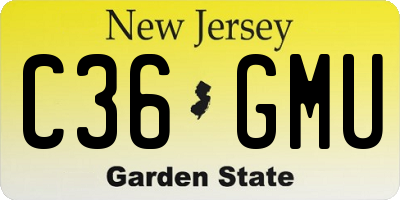 NJ license plate C36GMU
