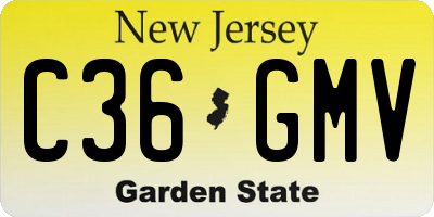 NJ license plate C36GMV