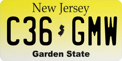 NJ license plate C36GMW