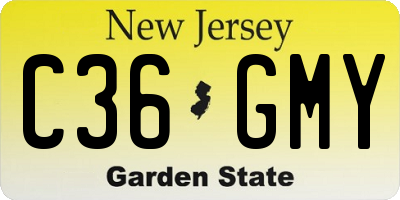 NJ license plate C36GMY