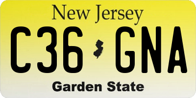 NJ license plate C36GNA