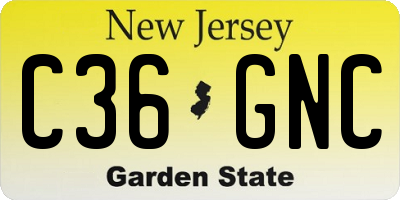 NJ license plate C36GNC