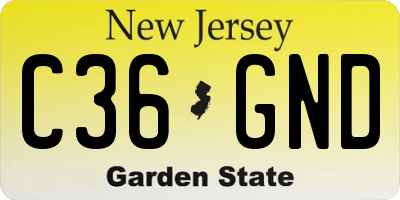 NJ license plate C36GND