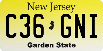 NJ license plate C36GNI