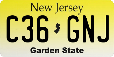 NJ license plate C36GNJ
