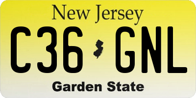 NJ license plate C36GNL