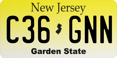 NJ license plate C36GNN
