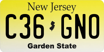 NJ license plate C36GNO