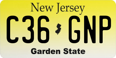 NJ license plate C36GNP