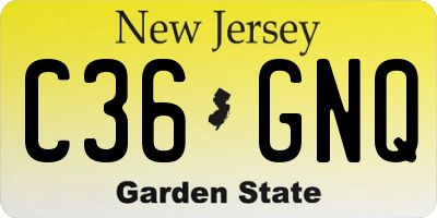 NJ license plate C36GNQ