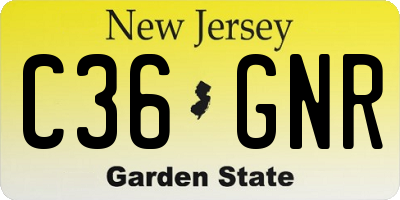 NJ license plate C36GNR