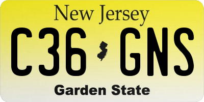 NJ license plate C36GNS