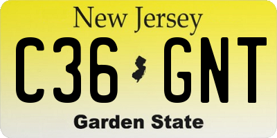 NJ license plate C36GNT