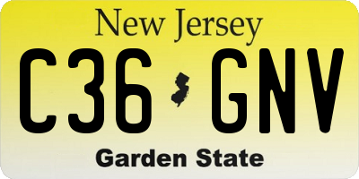 NJ license plate C36GNV