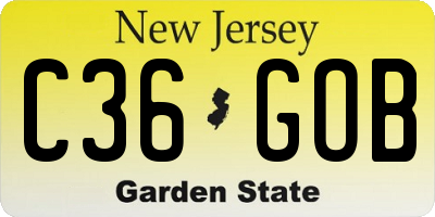 NJ license plate C36GOB