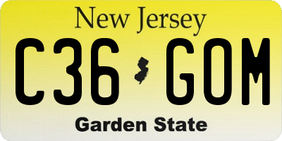 NJ license plate C36GOM