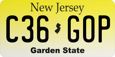 NJ license plate C36GOP