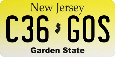 NJ license plate C36GOS