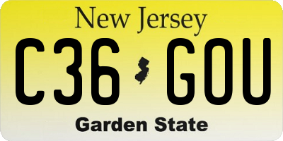 NJ license plate C36GOU